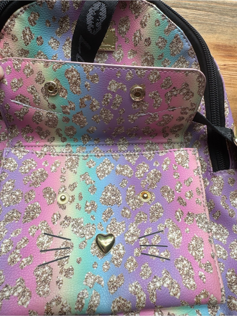 Betsey Johnson Cat Kitten Rainbow Backpack - Picture 6 of 10